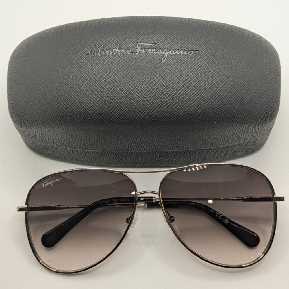 SALVATORE FERRAGAMO AVIATOR POLARIZED SUNGLASSES BROWN